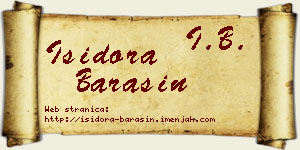Isidora Barašin vizit kartica